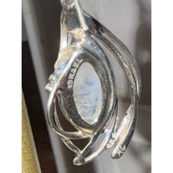 Hagit Gorali Sterling Silver Moonstone Drop Earrings, Israel Signed, Artisan - Picture 5 of 15